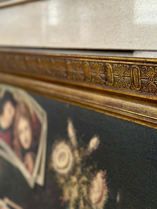 Pintura a óleo com moldura vintage