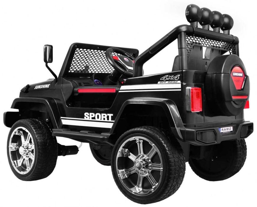 Auto na Akumulator Duży JEEP dla Dzieci 4x4 180 WATT Czarny