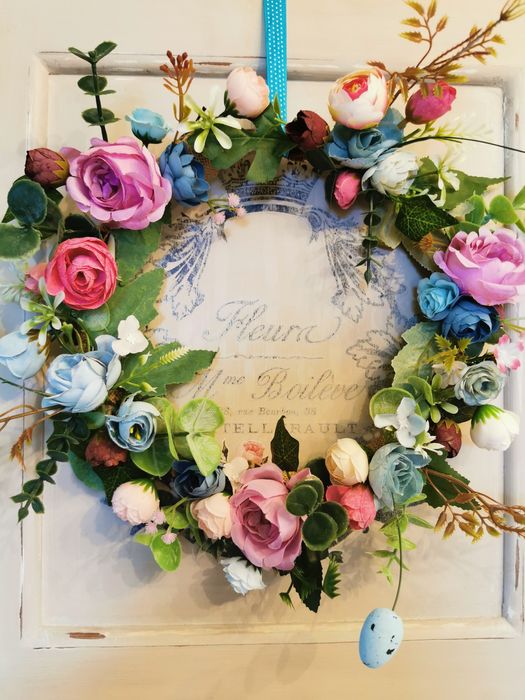 Wianek na drzwi # wiosenny wianek na drzwi # wesoły wianek # wiosna