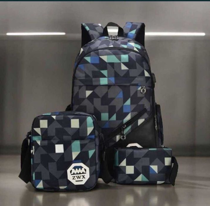 школьный рюкзак для мальчиков набор 1+2