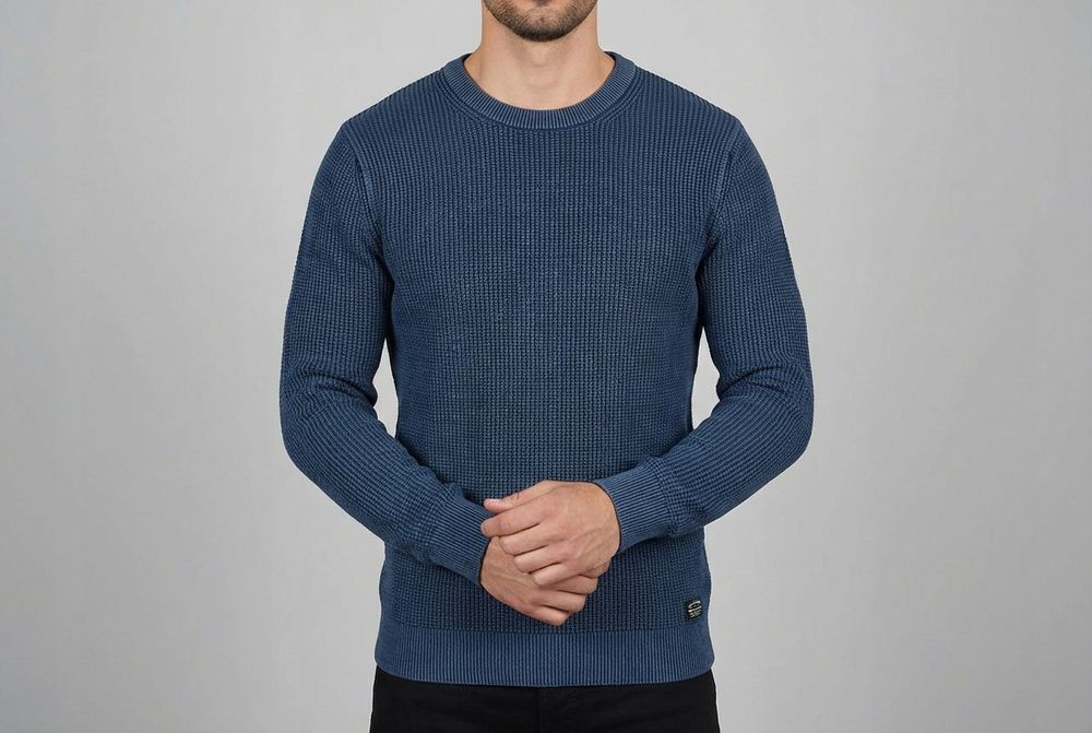 Superdry Bawełniany Sweter Męski Z Tkaniny Prążkowanej M