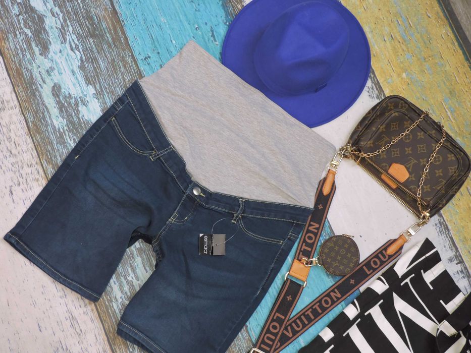 Esmara Nowe spodenki ciążowe jeans laycra pas bawełna 42