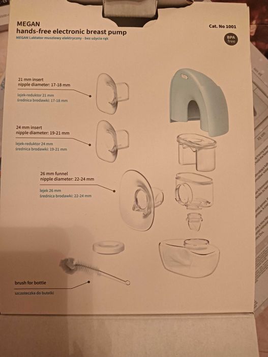 BabyOno, laktator muszlowy, bez uzycia rak, elektryczny