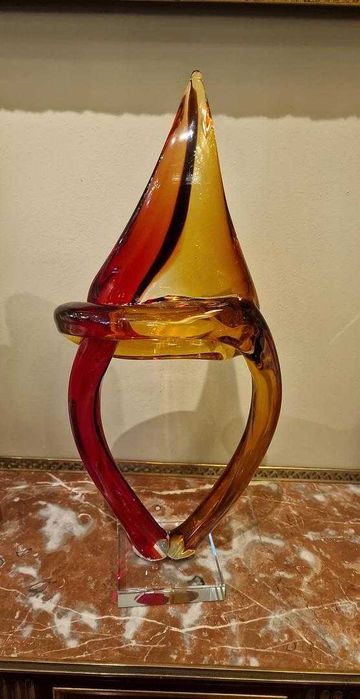 Dale Tiffany Paglia Art Sculpture em vidro de murano ASSINADO SÉC. XXI