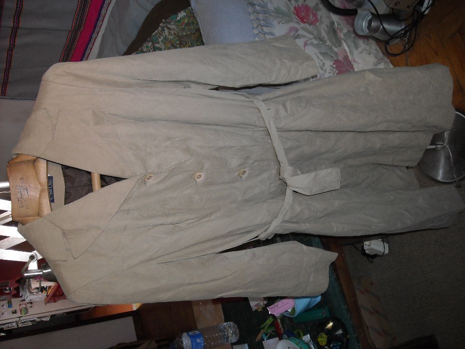 Gabardine senhora efeito enrugado como nova