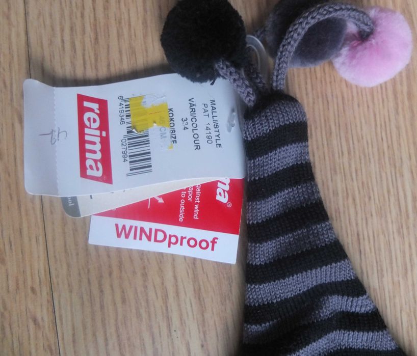 REIMA Czapka NOWA 100% Wełna Woolmark Windproof R.46