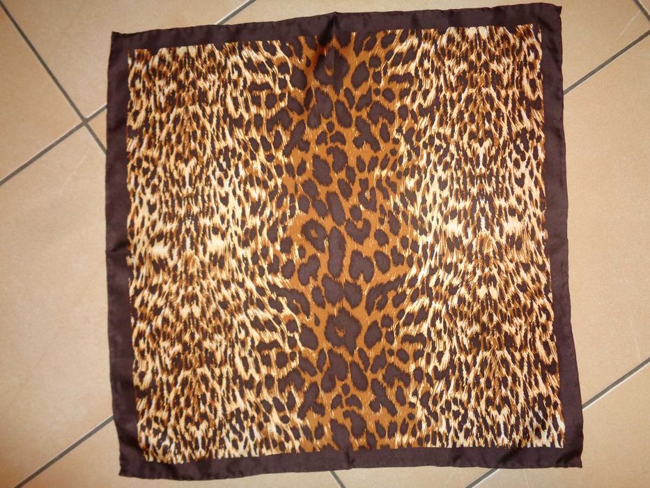 CODELLO 100% Silk jedwabna PANTERKA ręcznie rolowana apaszka LUX