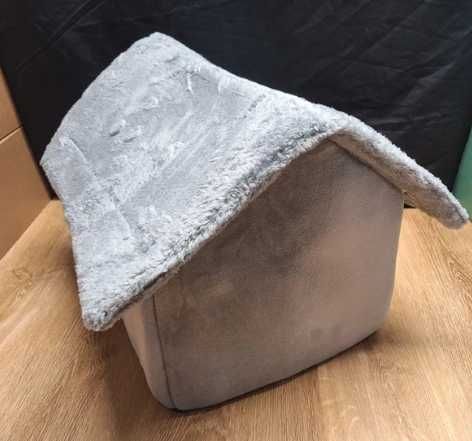 Domek dla kota Purlov legowisko miękkie ciepłe szare