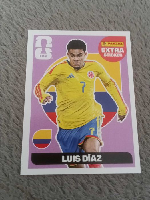 Figurinha extra sticker de Luís Diaz roxo