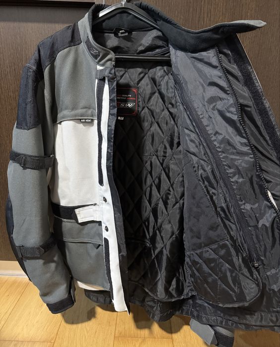 Casaco moto RSW branco e cinza