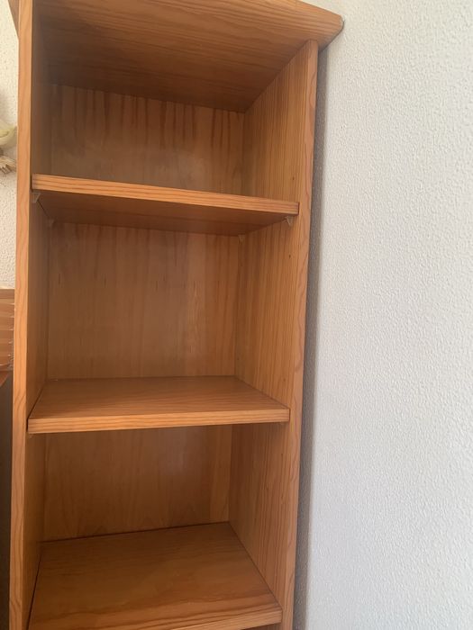 Estante livros madeira castanho pinho mel