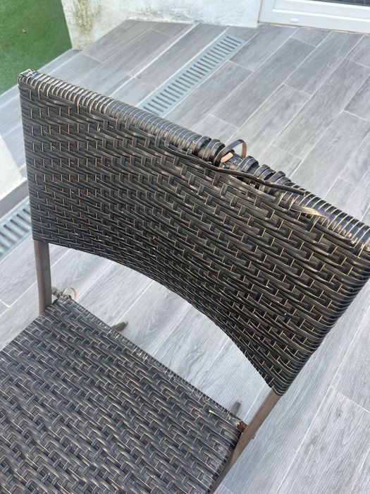Mesa exterior rafia castanha