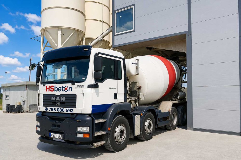 Sprzedaż Transport betonu gruszką 9m3 MAN TGA 8x4 wynajem betonomieszarka