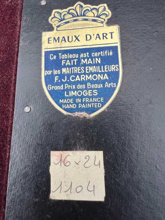 Obraz emaliowany Limoges ,sygnowany -Francja   30x40cm