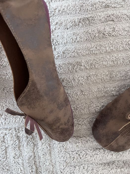 Mary Jane szerokie okrągłe noski mokasyny r.37 wkł.24cm barefoot kokarda