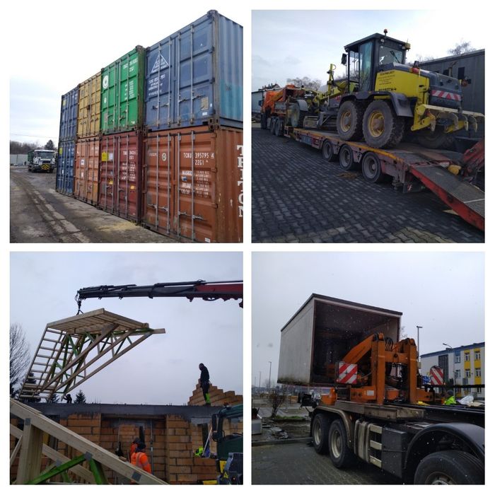 Usługi transportowe HDS, czerpak, trawers, widły. Wynajem kontenerów