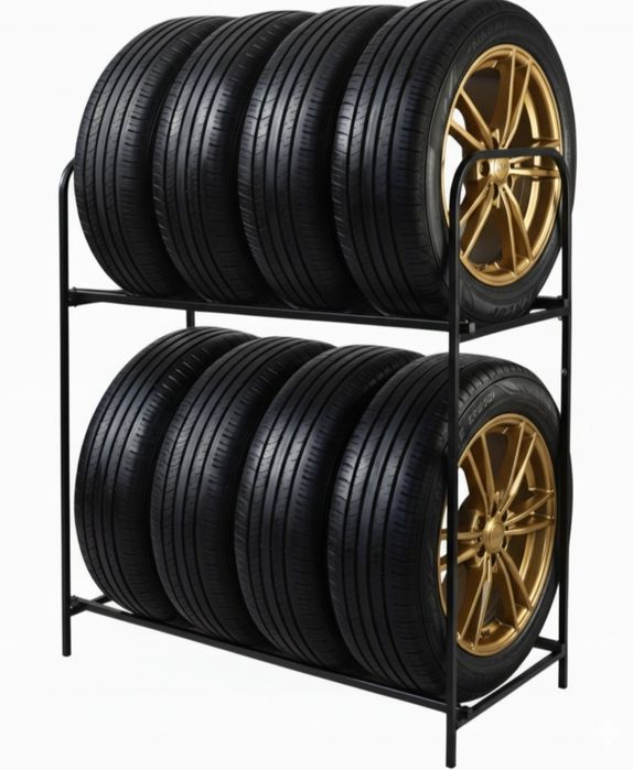 Stojak Regał na Opony Koła 8 Opon Mocny Metalowy