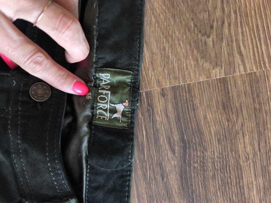 Męskie skórzane spodnie myśliwskie Parforce roz. 56 XL nubuk oliwka