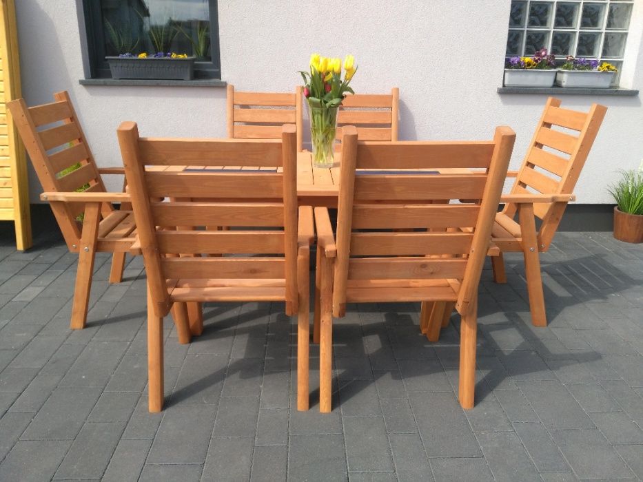 Meble ogrodowe drewniane, tarasowe nieskładane typ L