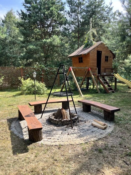 Domek drewniany z SAUNA i Jacuzzi JEZIORSKO