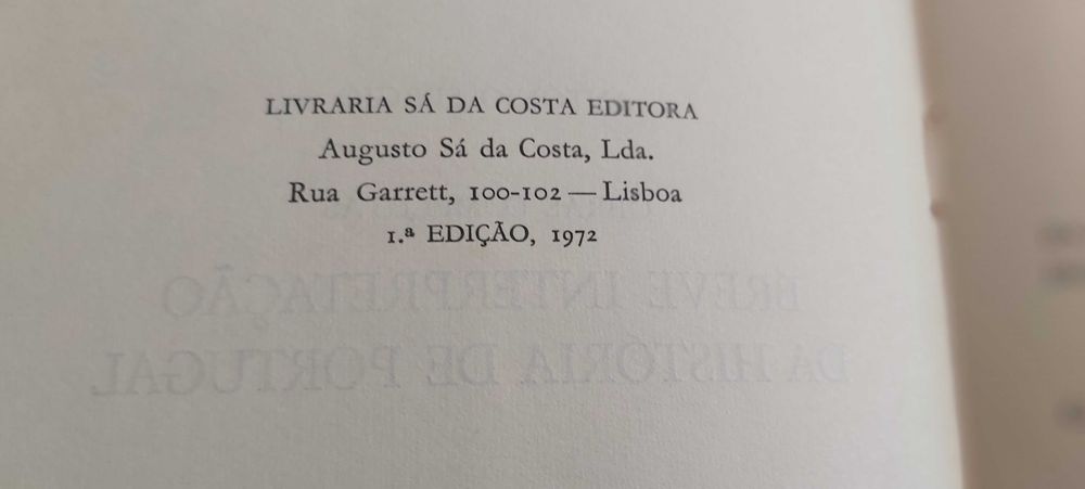 António Sérgio  1ª Edição  Breve interpretação da história de Portugal