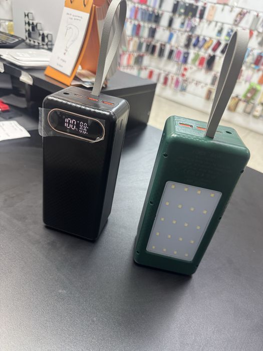 Power bank 65000 mah акумулятори tesla, швидка зарядка, фонарь