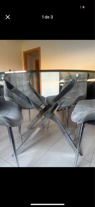 Mesa de vidro com 120 de diametro