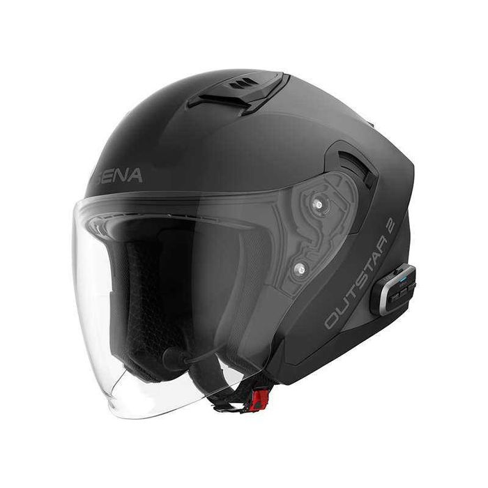 Мотошолом Мотошлем Чорний Sena Outstar SP85 Bluetooth L-59-60см