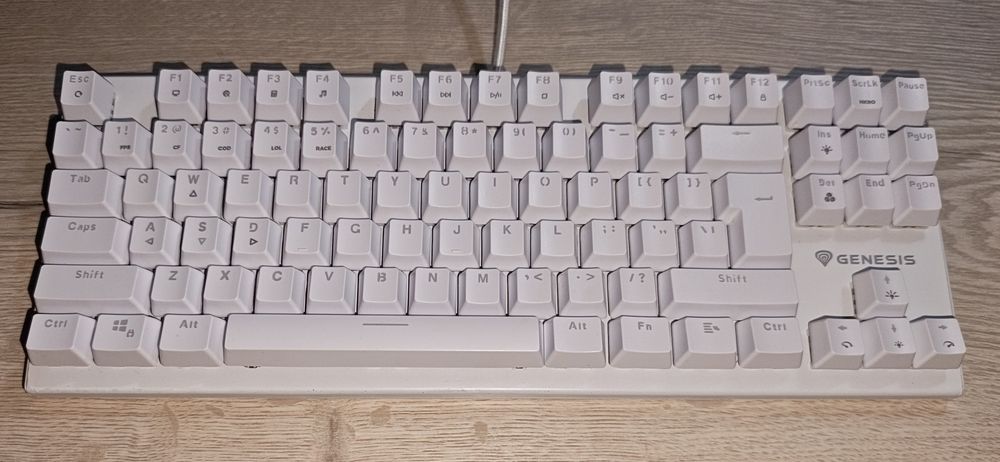 Klawiatura Genesis THOR 303 TKL biała + 30 przełączników Outemu Brown