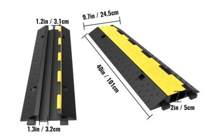 Rampa Proteção Cabos 2 canais