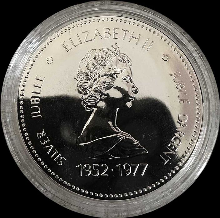 Carteira - 1 Dollar - 1977 - Canadá - Ascensão ao Trono (Prata Proof)