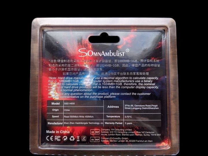 SSD Somnambulist 120 128 240 256 480 512 GB SATA3 III