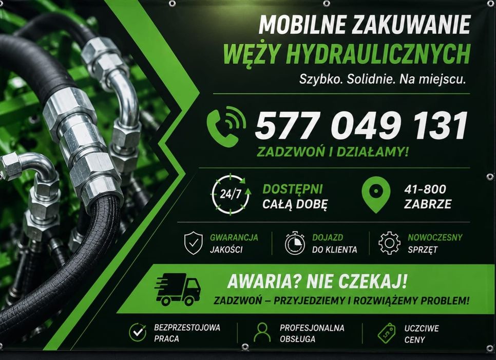 Zakuwanie Węży Zabrze hydraulicznych mobilne i stacjonarne