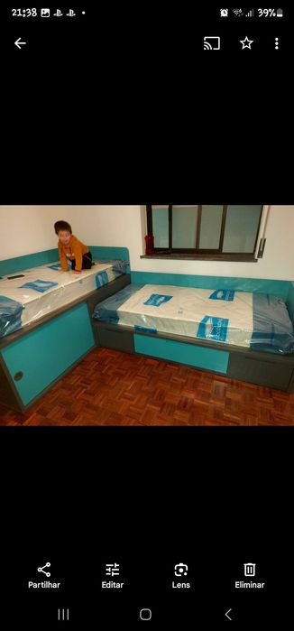 Conjunto de camas em "L" quarto juvenil