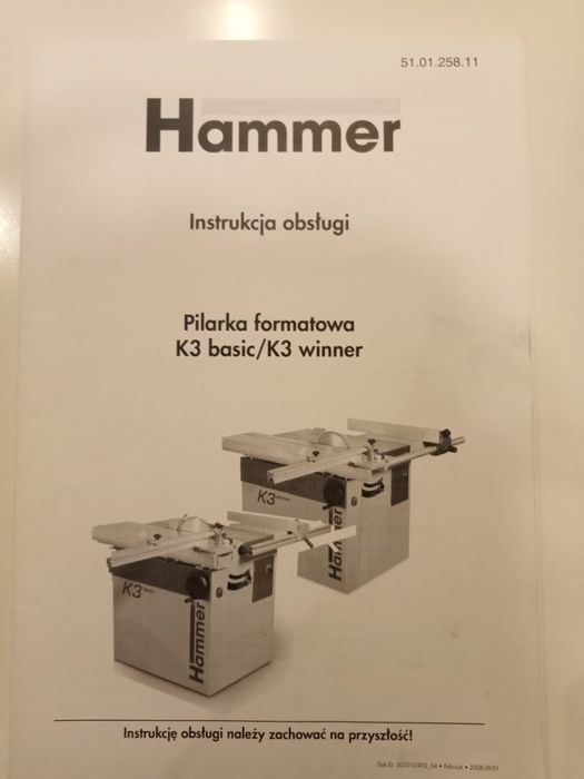 Pilarka formatowa K3 winner Hammer Felder z 1. ręki