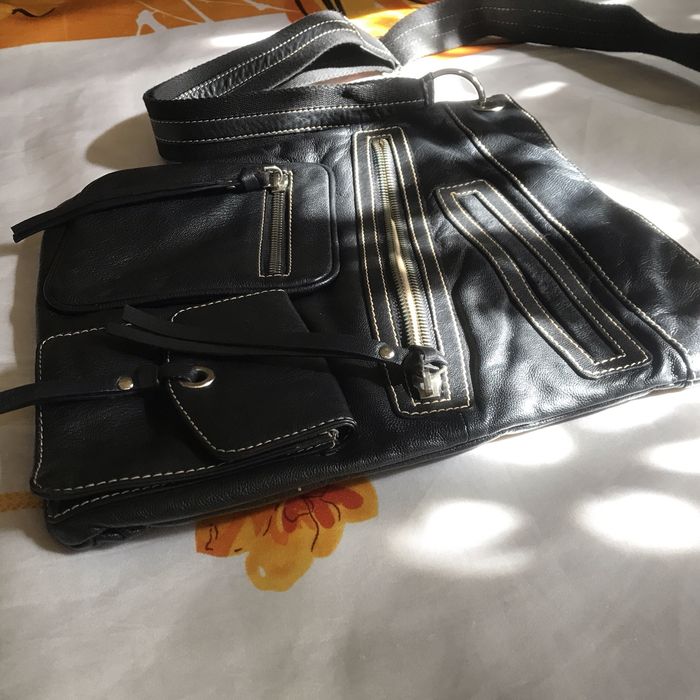 Подарок любимому. Брендовая кожаная мужская сумка River Island