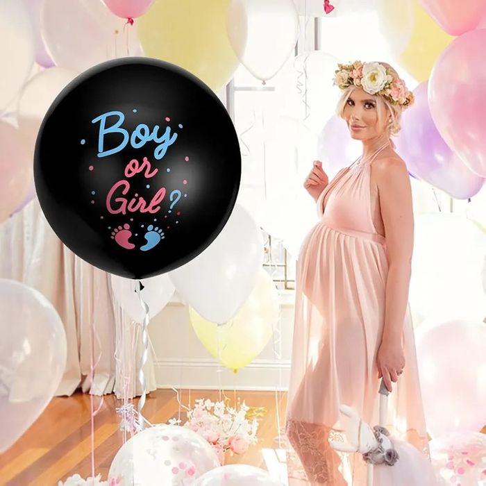 Balon XXL 81 cm chłopiec czy dziewczynka balon z konfetti