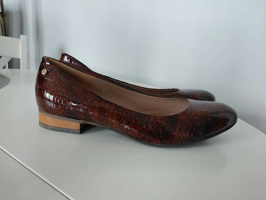 Buty damskie ze skóry, brązowe, Venezia