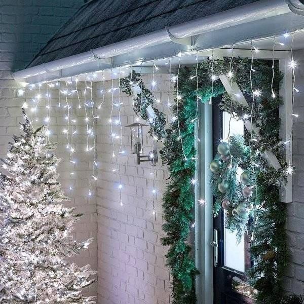 sople 300led lampki zewnętrzne białe niebieski flash ip44 świąteczne