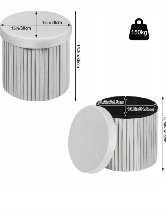 Pufa tapicerowana Woltu jasno szary