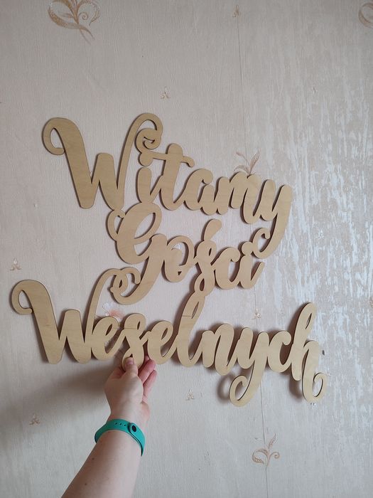 Napis "Witamy gości weselnych"