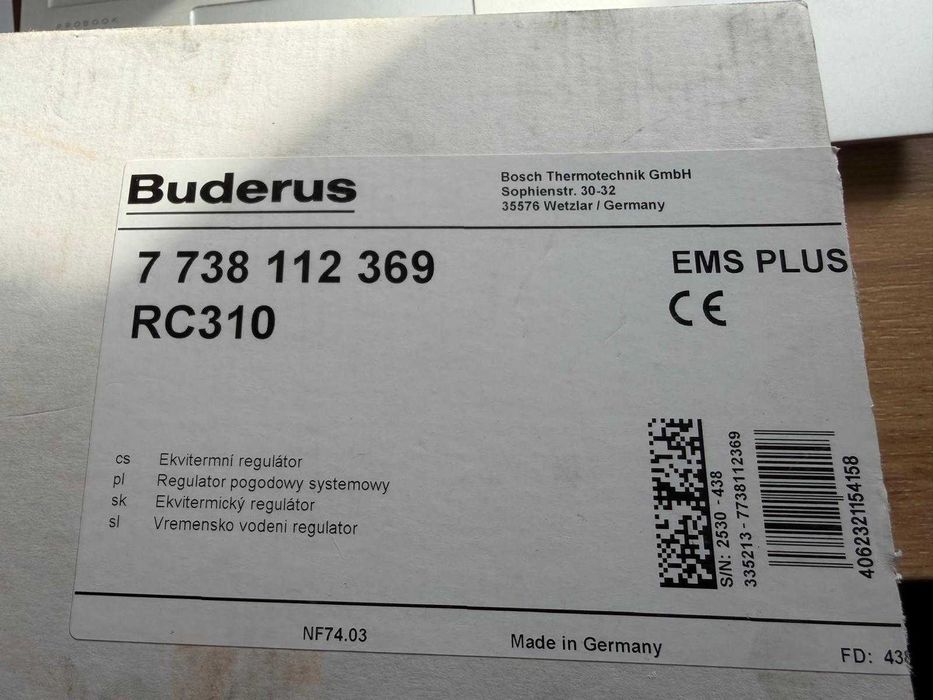 Sterownik, pokojówka, piec Buderus RC310