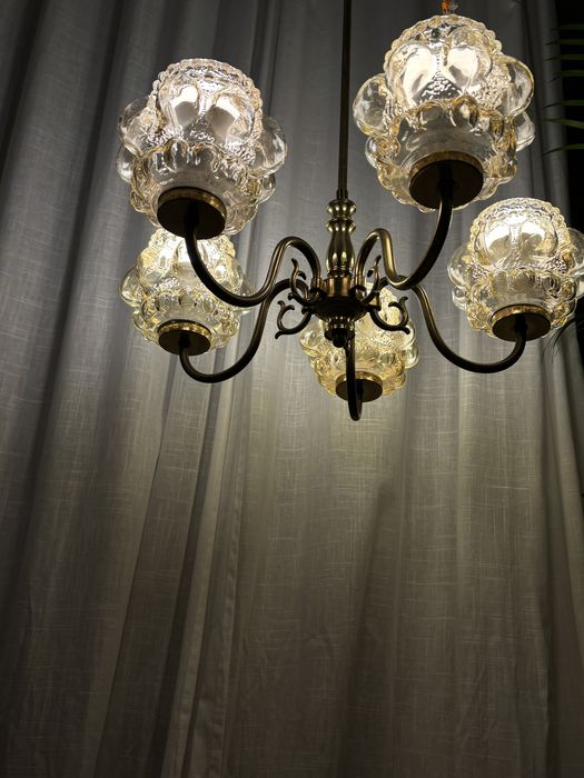 Mosiężna lampa Helena Tynnell Limburg lata 60
