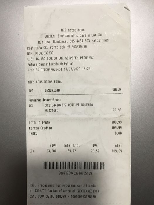 Ventoinha Rowenta Anti-Mosquitos