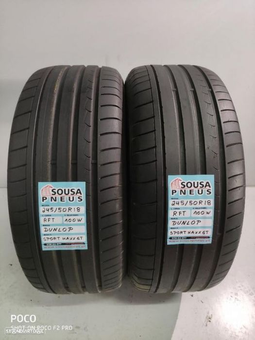 2 pneus semi novos 245/50/18 dunlop rft - oferta dos portes