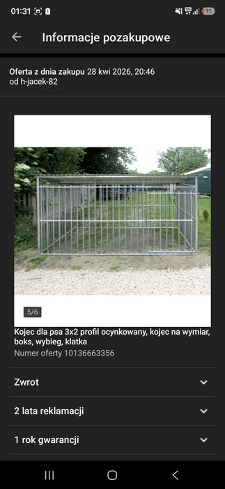 Kojec dla psa 3×2