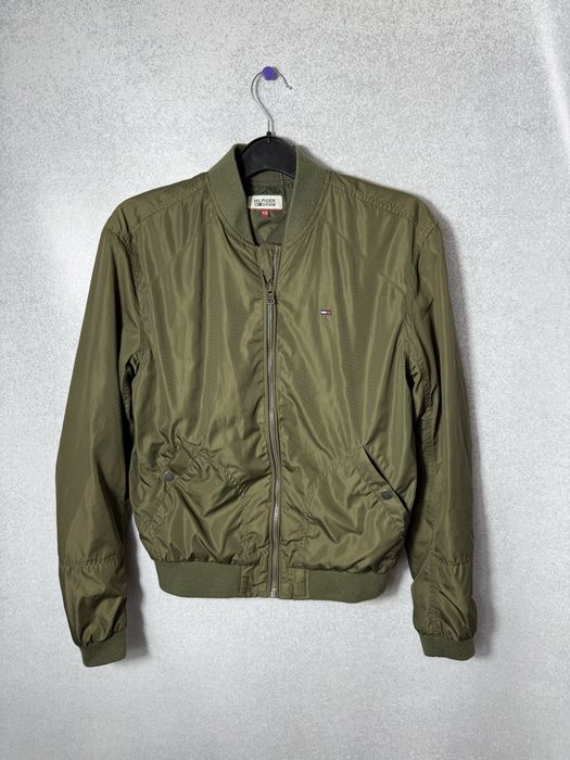 Kurtka Tommy Hilfiger denim XS bomberka khaki damska jak nowa logowana