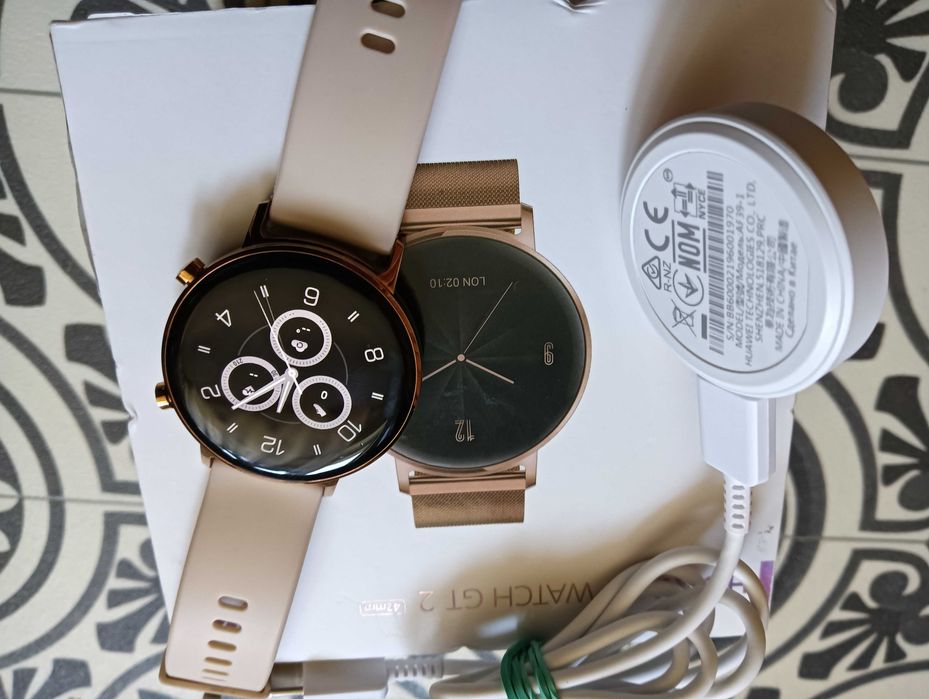 Smartwatch Huawei Watch GT 2 złoty komplet ładowarka i pudełko GPS