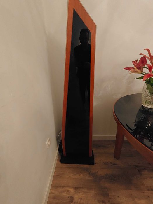 Designerska Lampa Podłogowa Mebin Art Modulo Czarna Szyba Lacobel