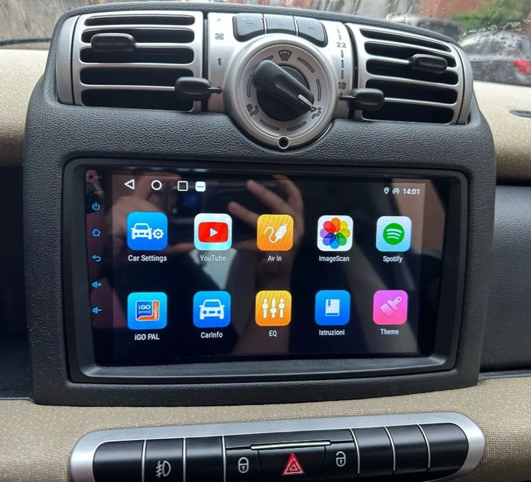 Rádio Android 14 com GPS Smart Fortwo W451 (Artigo Novo)